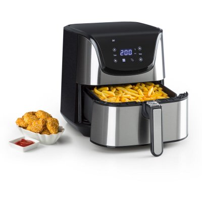 KLARSTEIN Aero Vital deluxe Friteuse &agrave; air chaud - cuisson saine sans huile - 5,4L / 1700W - inox argent