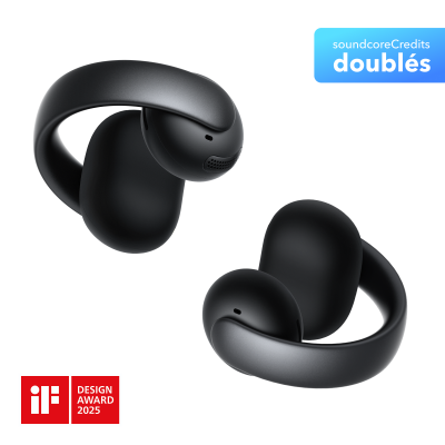 SOUNDCORE AeroClip | &Eacute;couteurs oreilles libres &agrave; clip Noir 