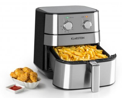 KLARSTEIN AeroVital Friteuse &agrave; air chaud - cuisson saine sans huile - minuterie - 5,4L / 1700W - inox