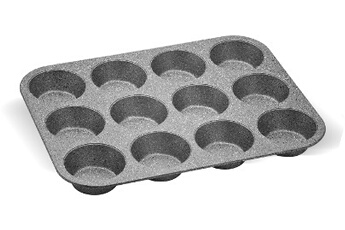 BIALETTI Aeternum bakeware PETRAVERA Moule pour Muffins 12 pi&egrave;ces Gris