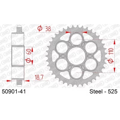 AFAM  Couronne acier standard 50901 - 525 taille :