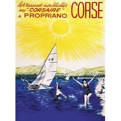 CORSE Affiche ancienne Propriano 50x70cm