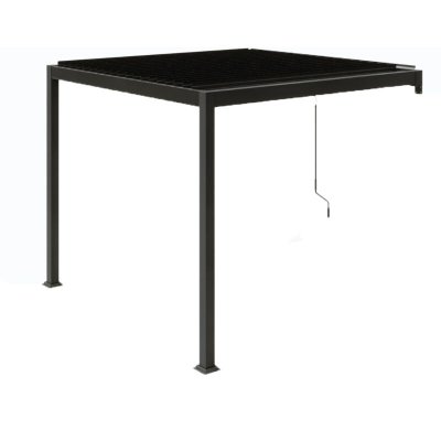 CONCEPT USINE AGADIR - pergola bioclimatique adoss&eacute;e gris fonc&eacute; 3x3 m