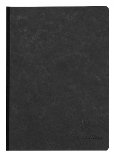 CLAIREFONTAINE Age Bag carnet broch&eacute; 14,8x21cm 192p Uni noir - 795401C