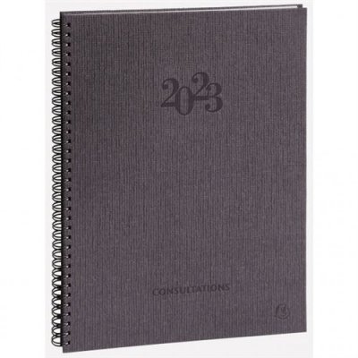EXACOMPTA Agenda 2023 Consultations W  21 x 29,7 cm Janvier &agrave; d&eacute;cembre gris