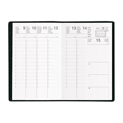 GéNéRIQUE Agenda semainier Pluton 9 X 13 cm 1S/2P Noir