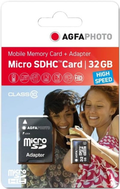 AGFAPHOTO Agfa Photo Uhs-i 64gb High Speed C10 U3 V30+adapter Memory Card Noir