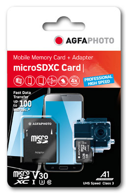 AGFAPHOTO  10616 m&eacute;moire flash 64 Go MicroSDHC UHS-I Classe 10 - Neuf