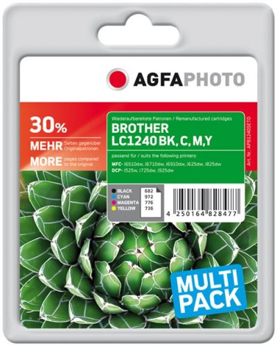  AgfaPhoto LC-1240 Value-Pack cartouche d'encre 1 pi&egrave;ce(s) Noir, Cyan, Magenta, Jaune
