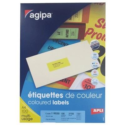 GENERIQUE Agipa - Etiquette 31x70mm Rouge Fluo - Boite De 2700