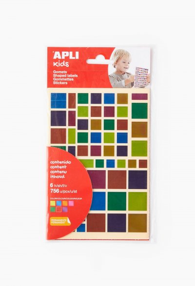 GENERIQUE Agipa - Gommette carr&eacute; m&eacute;tallis&eacute;e couleurs assorties - Pochette de 756