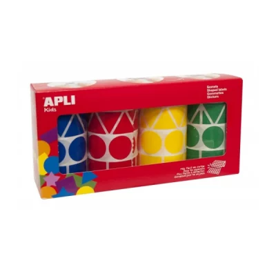 AGIPA  - Maxi gommette g&eacute;om&eacute;triques - Lot de 4 rouleaux