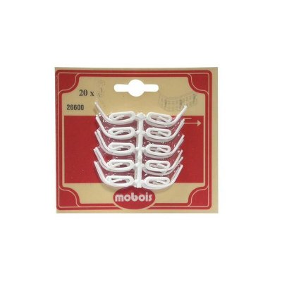 Agrafe escargot plastique blister de 20 crochets