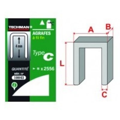 TECHMAN Agrafe outif n 21 4mm bte 5000pc53/04