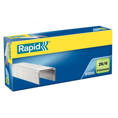 RAPID Agrafes 26/6 - galvanis&eacute;es - bo&icirc;te de 5000