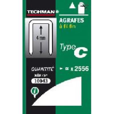 TECHMAN Agrafes fil fin type c 12mm10123 v