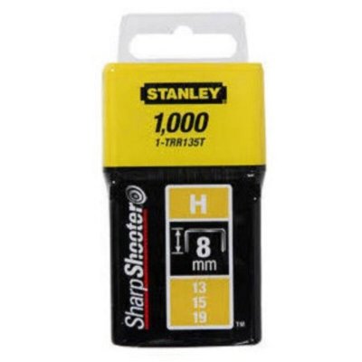 STANLEY Agrafes  8 mm - Type H - Boite de 1000 pi&egrave;ces - 1-TRR135T