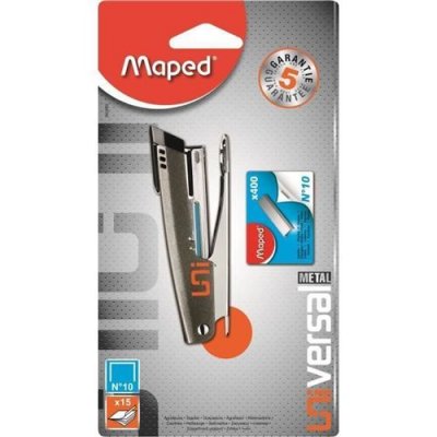 MAPED Agrafeuse Mini M&eacute;tal N&deg; 10 + 400 Agrafes  - L'agrafeuse
