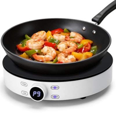 AIGOSTAR  Cookmate - Plaque à induction portable de 2000W. Design rond