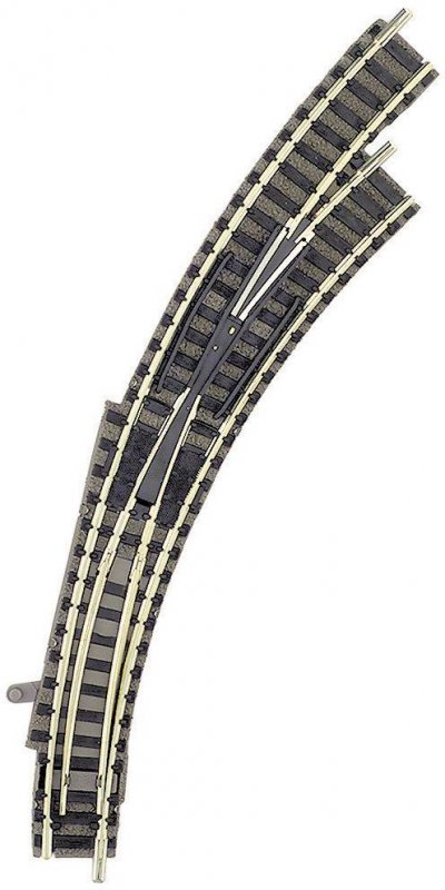 FLEISCHMANN Aiguillage enroul&eacute;, &agrave; droite 9175 (N) Voie  piccolo (avec ballast)