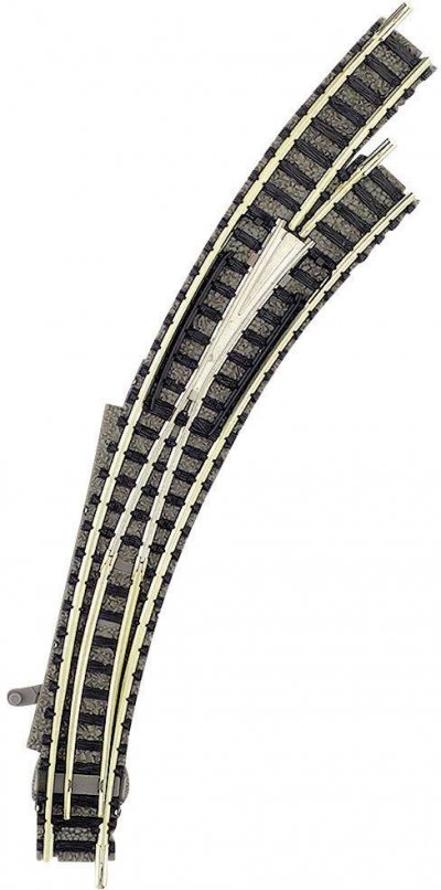 FLEISCHMANN Aiguillage enroul&eacute;, &agrave; droite  9169 (N) Voie  piccolo (avec ballast)