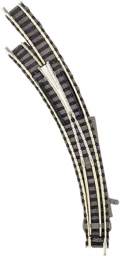 FLEISCHMANN Aiguillage enroul&eacute;, &agrave; gauche 9168 (N) Voie  piccolo (avec ballast)