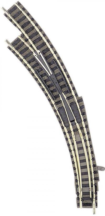 FLEISCHMANN Aiguillage enroul&eacute;, &agrave; gauche 9174 (N) Voie  piccolo (avec ballast)