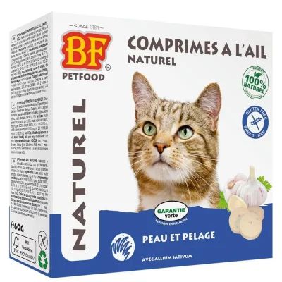BF PETFOOD Ail Naturel 100 Comprim&eacute;s Peau et Pelage Flore Intestinale Biofood