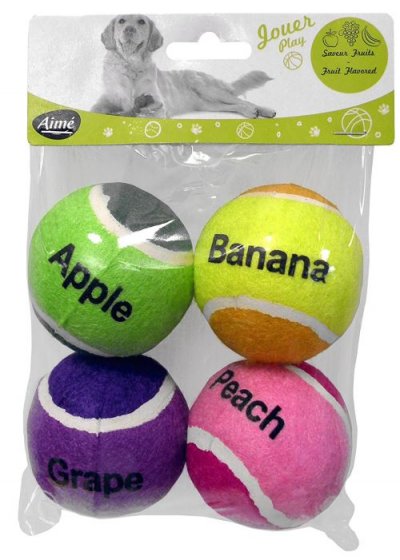 AIME  Jouet Balle Tennis Fruite 6 cm pour Chien 