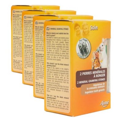 AIMé AIME Pierre min&eacute;rale &agrave; ronger pour rongeurs 200G, Contient Min&eacute;raux, Calcium et Phosphore