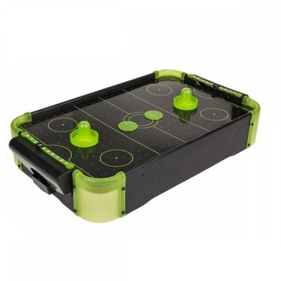 GENERIQUE Air hockey miniature phosphorescent avec soufflerie int&eacute;gr&eacute;e