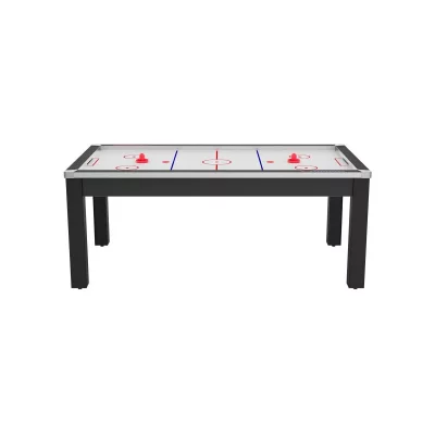 1001JOUETS.FR Air Hockey Nord convertible en table &agrave; manger - 8 personnes - noir grain&eacute; surface blanche