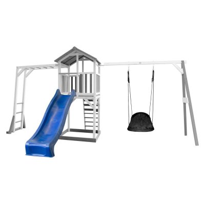 AXI Aire de jeux &eacute;chelle de singe 1 balan&ccedil;oire nid ovale toboggan bleu