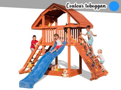 FUNGOO Aire de jeux Giant - Toboggan bleu - 