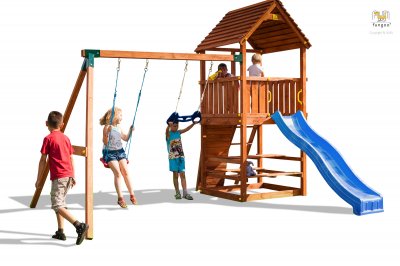 FUNGOO Aire de jeux Joy Move - Toboggan Rouge