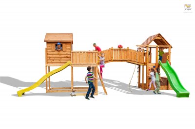 FUNGOO Aire de jeux maxi plaza jaune -  MAXI SET  SIZED PLAZA