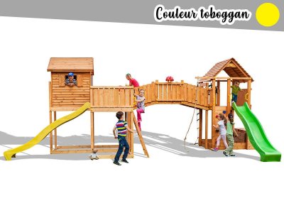 FUNGOO Aire de jeux Maxi Plaza - Toboggan jaune - 