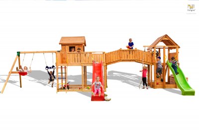 FUNGOO Aire de jeux maxi smile farm jaune -  MAXI SET  SMILE FARM