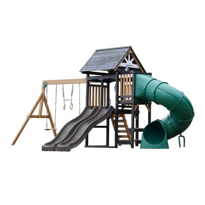 AXI Aire de jeux - Toboggan gris et toboggan tubulaire - Cody