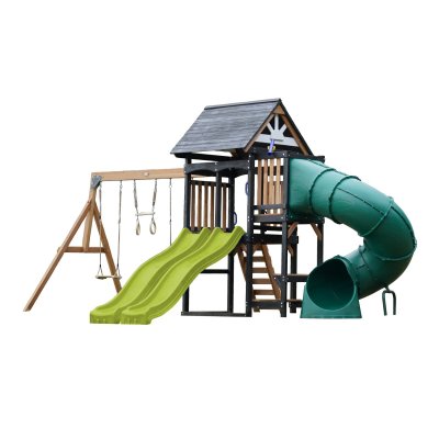 AXI Aire de jeux - Toboggan vert citron et toboggan tubulaire - Cody