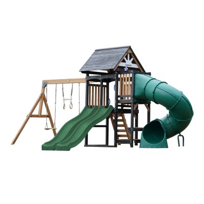 AXI Aire de jeux - Toboggan vert et toboggan tubulaire - Cody
