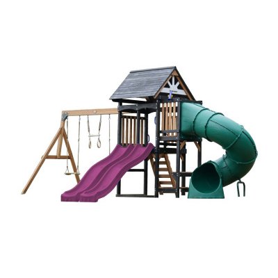 AXI Aire de jeux - Toboggan violet et toboggan tubulaire - Cody