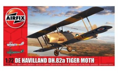 GENERIQUE Airfix-1/72 De Havilland DH.82a Tiger Moth Model, A02106, Gris