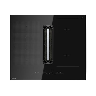 KLARSTEIN AirJet Hybrid Plaque de cuisson &agrave; induction 60 cm avec hotte int&eacute;gr&eacute;e 477 m&sup3;/h A+ Flexzone Noir