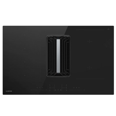 KLARSTEIN AirJet Hybrid Plaque de cuisson &agrave; induction 90 cm avec hotte int&eacute;gr&eacute;e 600 m&sup3;/h A+ Flexzone Noir