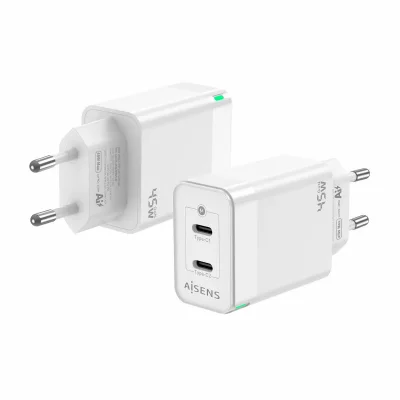 AISENS  Asch-45W2P005-W Chargeur Universel Charge Rapide Int&eacute;rieur Blanc - Neuf