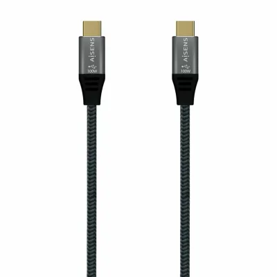 AISENS  C&acirc;ble USB 2.0 Aluminium 5A 100W E-MARK - USB-C/M-USB-C/M - 2.0M - Gris