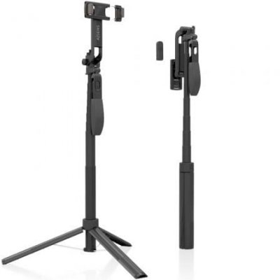 AISENS  Selfie Tripod Stick avec t&eacute;l&eacute;commande Bluetooth 3 en 1 - Noir