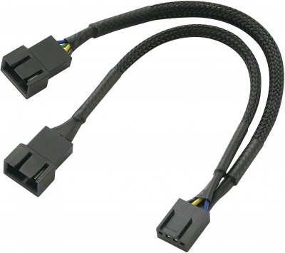 AKASA   pwm y-kabel gesleevt - 15cm noir