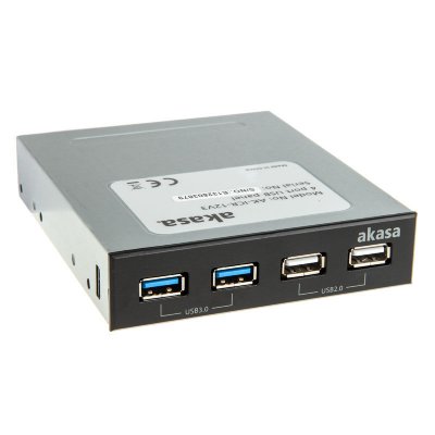 AKASA  Combi 4 Ports USB3.0/USB2.0 8,9 cm (3,5"")
